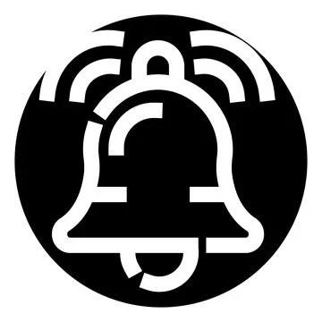 Notification bell ringing icon receiving message alert Stock Illustration