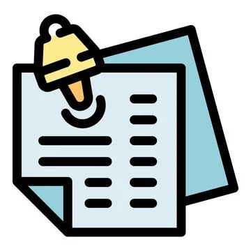 Notification bell ringing over documents symbolizing deadline reminder Ilustração Stock