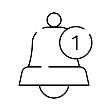 Notification bell showing new alert message icon Stock Illustration