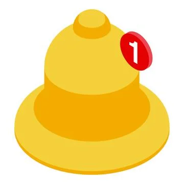 Notification bell is showing one new message Stock Illustration