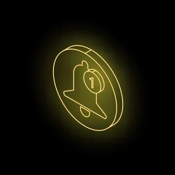 Notification bell showing one new message on dark background Stock Illustration