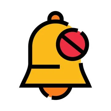 Notification bell silenced showing mute alert symbol Stock Illustration