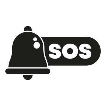 Notification bell with sos text icon illustration Stock Illustration
