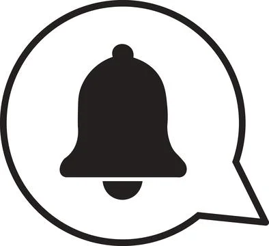 Notification Bell Speech Bubble Stock Illustration