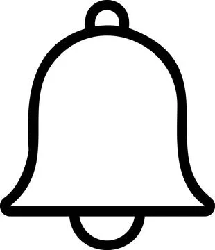 Notification bell symbol for application reminder alerts Stock Illustration