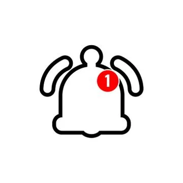 Notification bell vector graphic design illustration Illustrazione stock