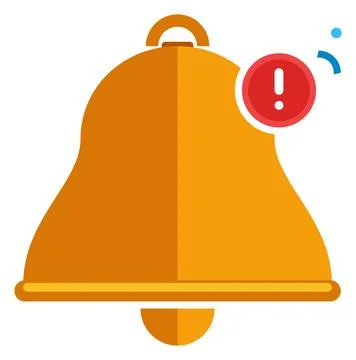 Notification Bell Vector Icon with Alert Badge Stock Illustration