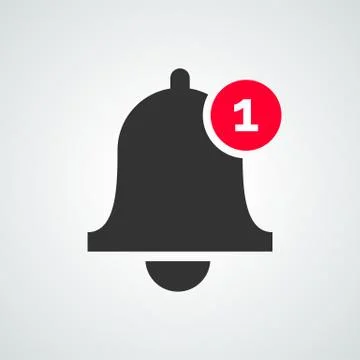 Notification bell vector icon for incoming inbox message or notification of s Stock Illustration