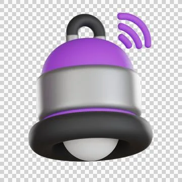Notification bell with wireless User Interface 3D icon Stock Illustration