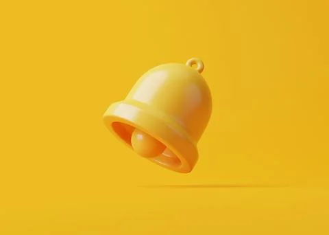 Notification bell on a yellow background Stock Illustration