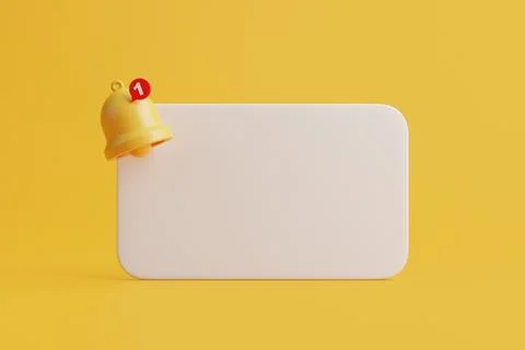 Notification bell on a yellow background Stock Illustration