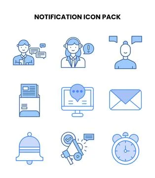 Notification Blue Design Icons Pack Ilustración de archivo