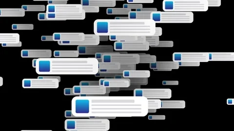 Notification box floating in space animation isolated on black background Stock-Footage 332042811