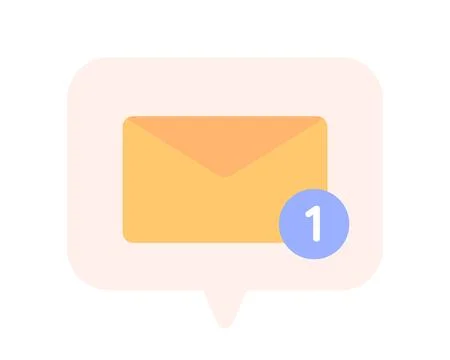 Notification bubble about new email semi flat color vector icon Illustrazione stock