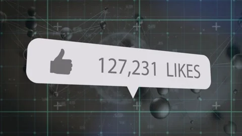 Notification bubble with like icon appearing and counting up after receiving Stock Footage 333774280