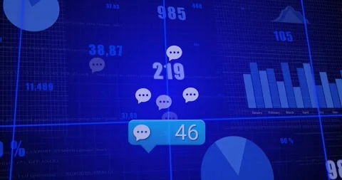 Notification bubble responding to incoming messages and growing count to show Stock Footage 317183838