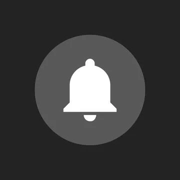 Notification Button. Gray Isolated Bell Icon Stock Illustration
