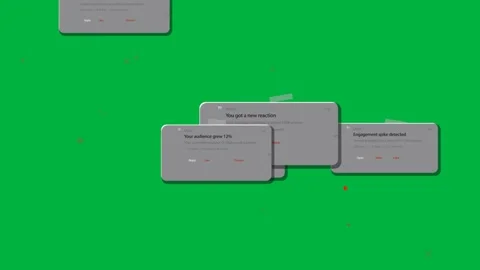 Notification cards fading and sliding in on load, stacking to show engagement on Stock Footage 333907856