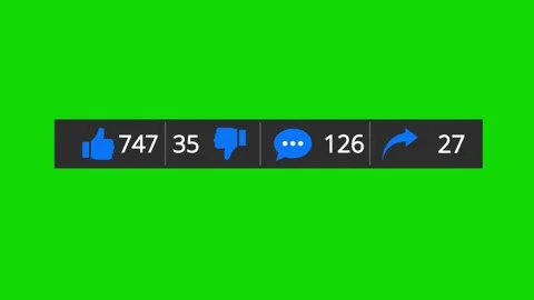 Notification like comment follow icon social media animation video green scre Stock Footage 298928602