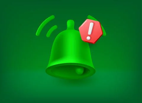 Notification concept. Icon with exclamation point pictogram. Vector 3d illust Stock Illustration