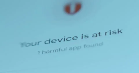 Notification Device is at risk, one harmful app found Stock Footage 323366689