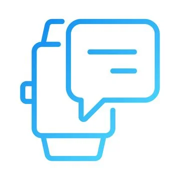 Notification from digital watch pixel perfect gradient linear vector icon Stock Illustration