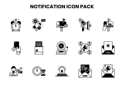 Notification DuoTone Collection Icons Pack Stock Illustration
