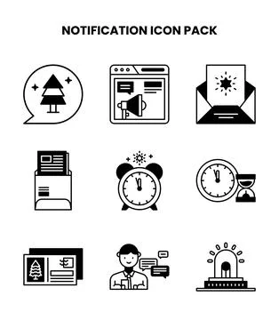 Notification DuoTone Graphics Icons Pack Stock Illustration