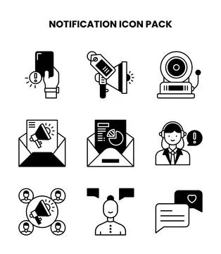 Notification DuoTone Icons Pack Stock Illustration