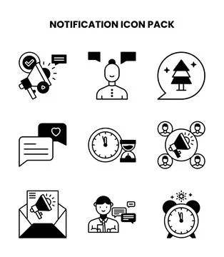 Notification DuoTone Vector Icons Pack Stock Illustration