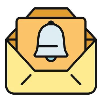 Notification email message bell alert icon Stockillustratie