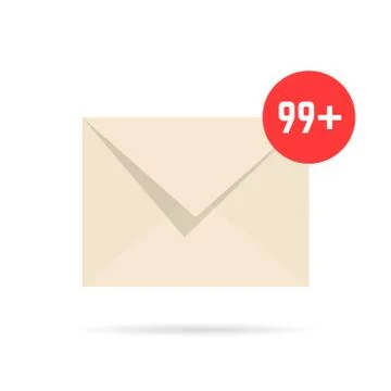 Notification email like overflowing mailbox Stock Illustration