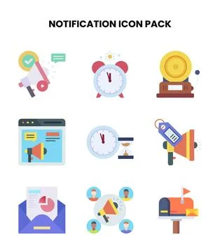 Notification Flat Graphics Icons Pack Ilustración de archivo