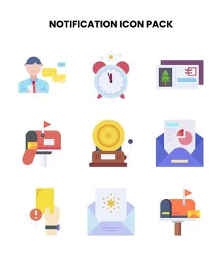 Notification Flat Graphics Icons Pack Stock Illustration