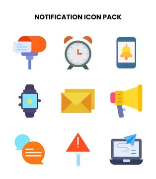 Notification Flat Graphics Icons Pack Illustration