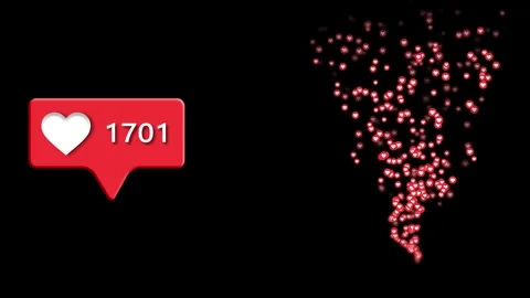 Notification Floating Like Button Heart Icons comments, follower, subscribers Stock Footage 292954424