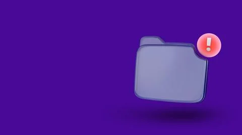 Notification glasses file folder symbol. 3D rendering Stock Illustration