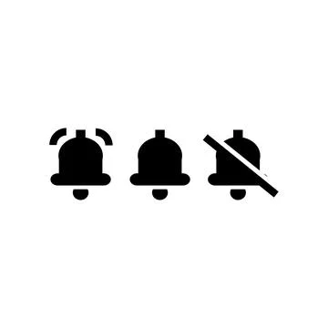 Notification icon. Bell, alarm, notification symbol. UI UX GUI design element Stock Illustration