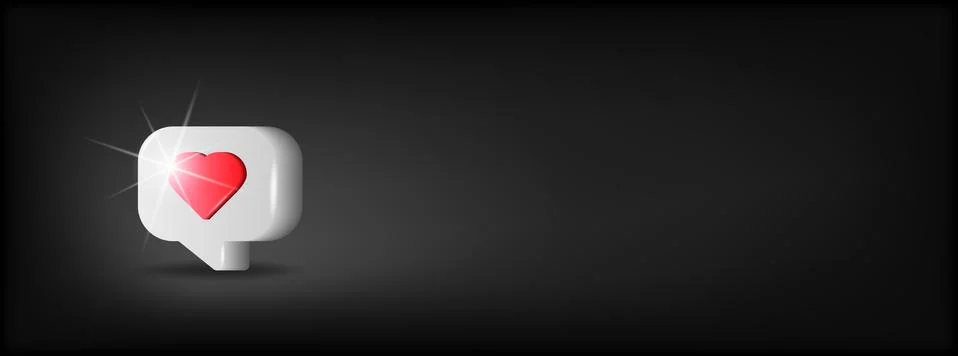 Like notification icon on black background 스톡 일러스트