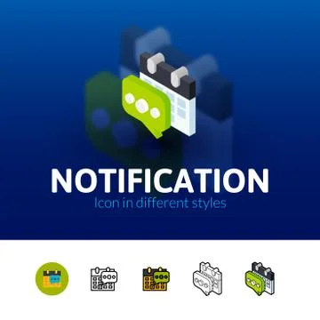 Notification icon in different style Stock Illustration