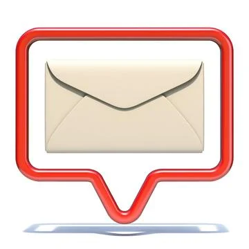 Notification icon with envelope 3D Notification icon with envelope 3D rend... Stock Photos