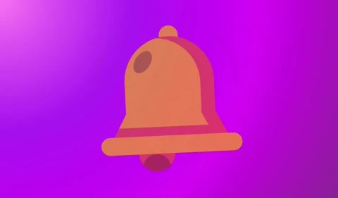 Notification icon on gradient background, animated notification icon Stock Footage 339065561