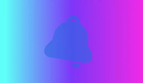 Notification icon on gradient background, animated notification icon Stock Footage 339065569