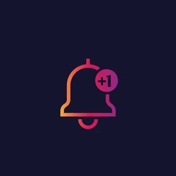 Notification icon with gradient Ilustração Stock