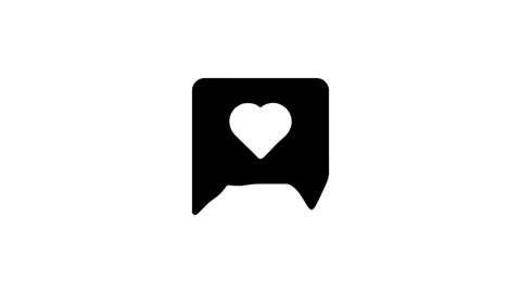 Notification Icon with Heart Melts as Liquid Stock Footage 327761544