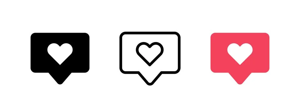 Like notification icon. Heart message bubble vector illustration. Social me.. 스톡 일러스트