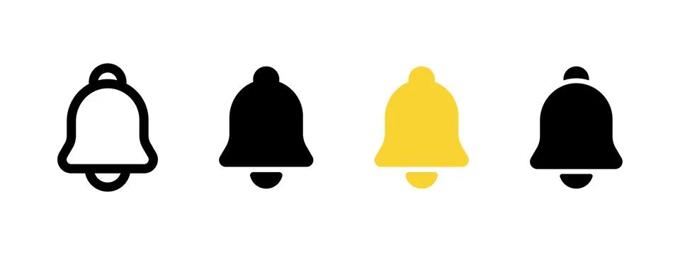 Notification icon. Notice bell vector illustration. Inbox incoming message .. Stock Illustration