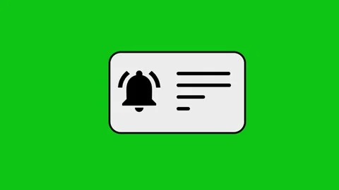 Notification icon pop up animation with ringing bell and checkmark on green.. Stock Footage 346496604