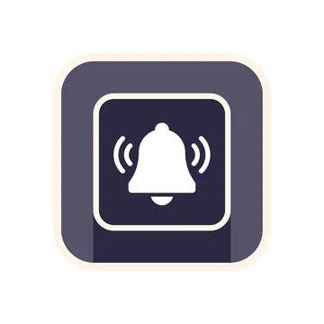 Notification icon showing ringing bell for alerting user Stock Illustration