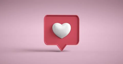 Like notification icon. Social network app icon. 3D illustration Stock Illustration